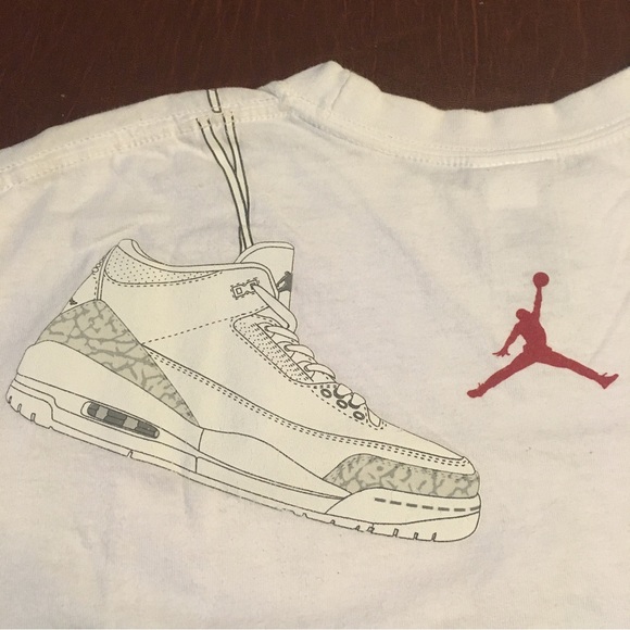 Vtg Y2K Air Jordan 3 Over The Shoulder Shoe Graphic Tee M - Picture 8 of 10